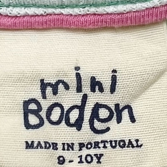 Mini Boden Green/White Striped Short Sleeve Top - Picture 3 of 5